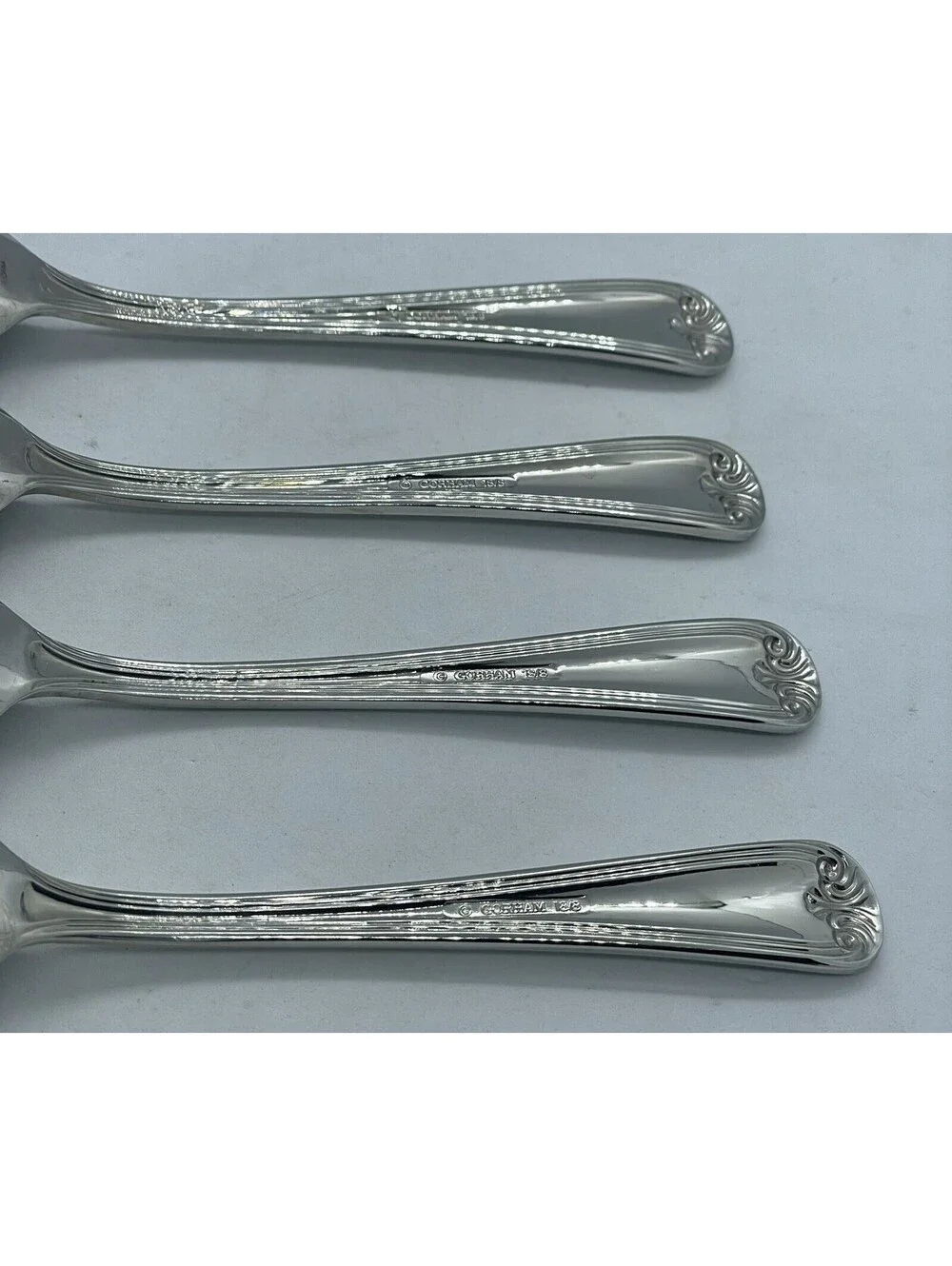 (4) Gorham WINFIELD FROSTED 18/8 Stainless Place Oval Soup Spoon Lot ~ 6 7/8”